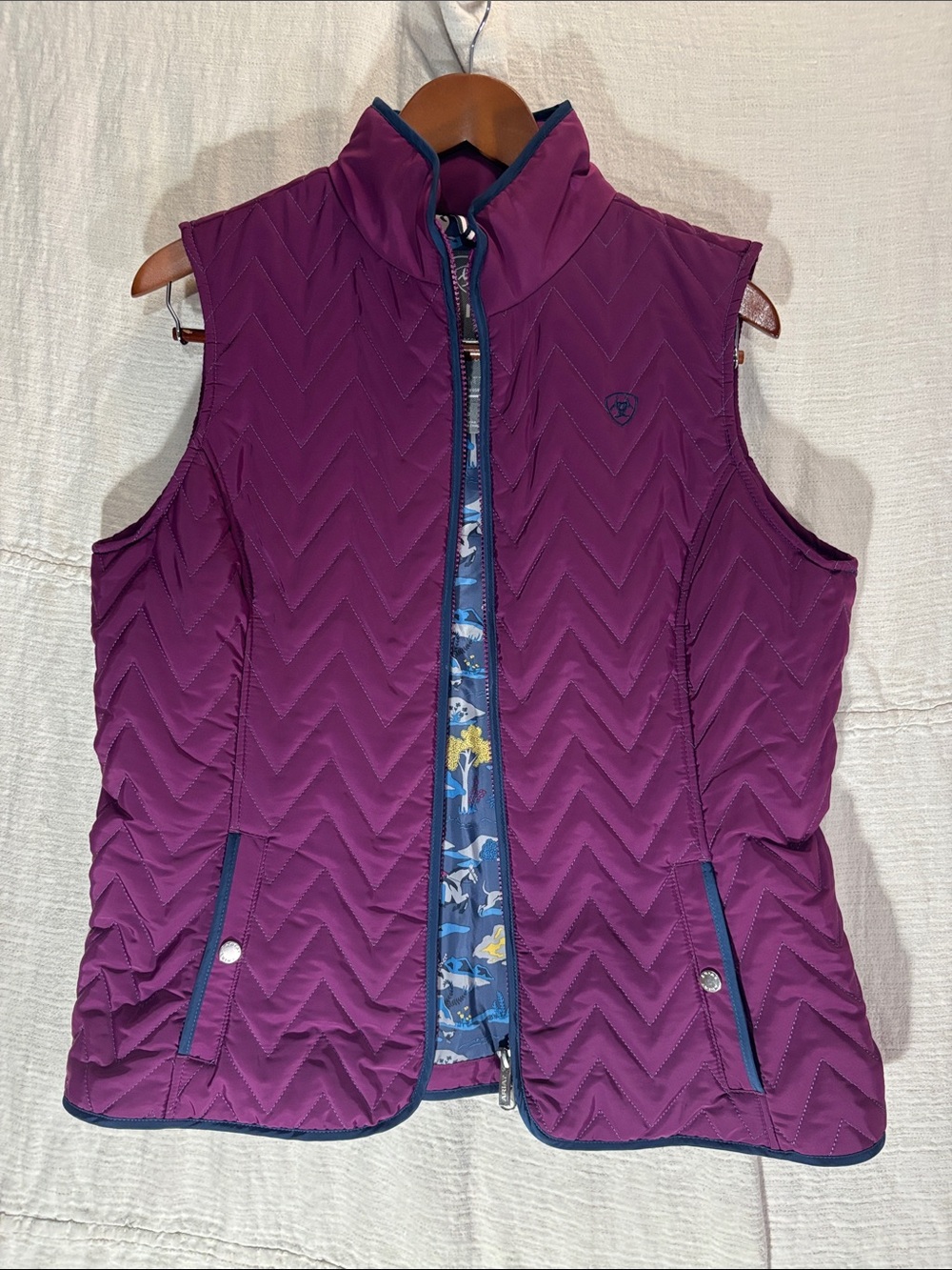Ariat Ashley Insulated Vest Imperial Violet Chevron Quilted Large